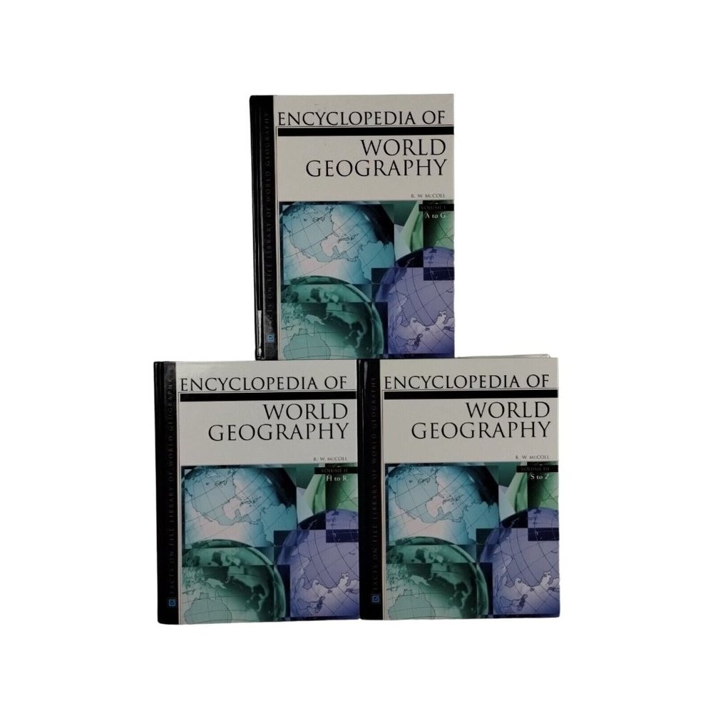 Encyclopedia of World Geography R.W. McColl Full 3 Volume Set Hardcover Books